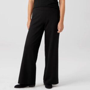 Eileen Fisher Pants Women's Medium Black Zip Fly Button Closure Back‎ Pockets